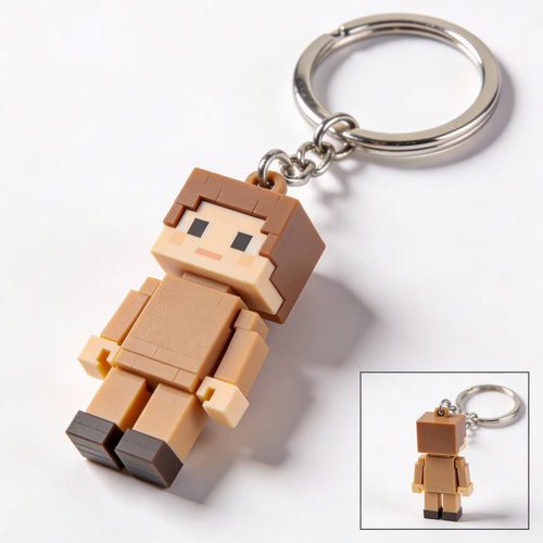Blocky Gamer Avatar Keychain (Matte Plastic)