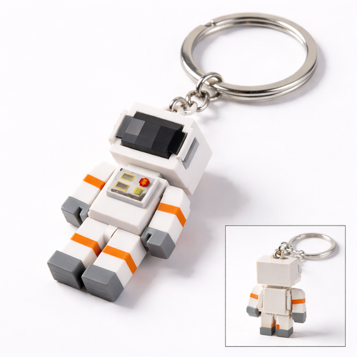 Blocky Astronaut Avatar Keychain (Matte Plastic)